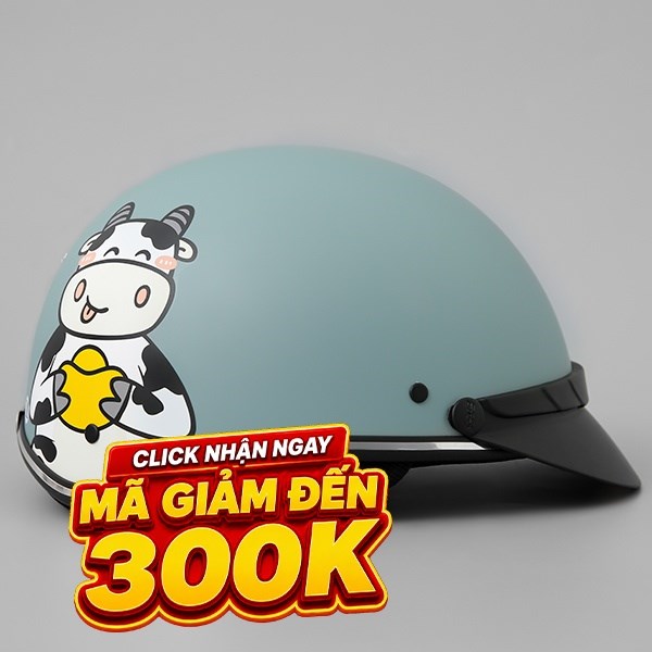 Mũ 1/2 size M Delites ATN04 bò sữa xanh dương
