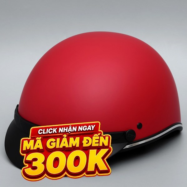 Mũ 1/2 size L Delites ATN04 Đỏ mờ