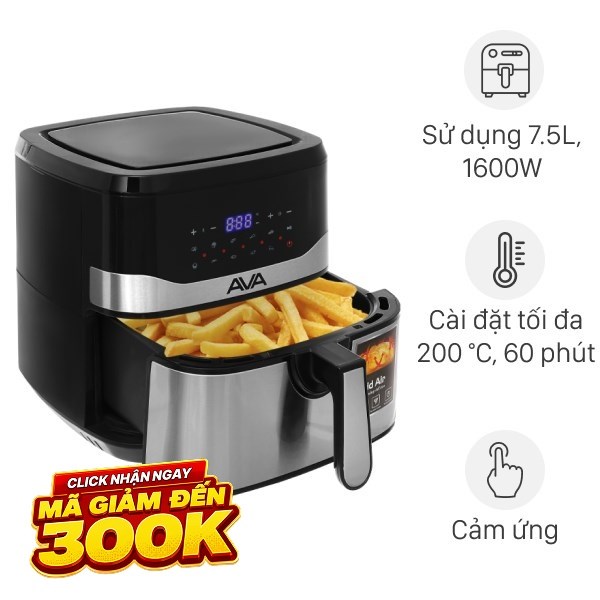 Nồi chiên không dầu AVA 7.5 lít KDF-593D