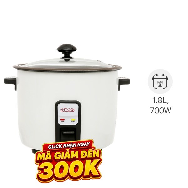 Nồi cơm nắp rời Hommy 1.8 lít NCR1803