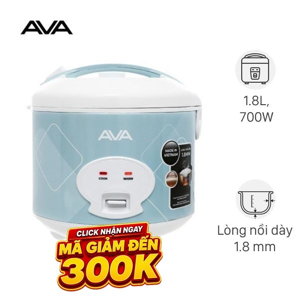 Nồi cơm nắp gài AVA 1.8 lít NCG1806