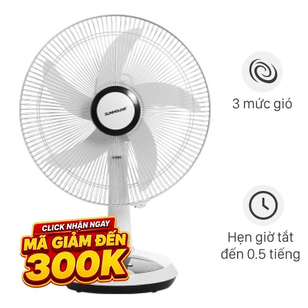 Quạt sạc điện Sunhouse  5 cánh SHD7223 24W