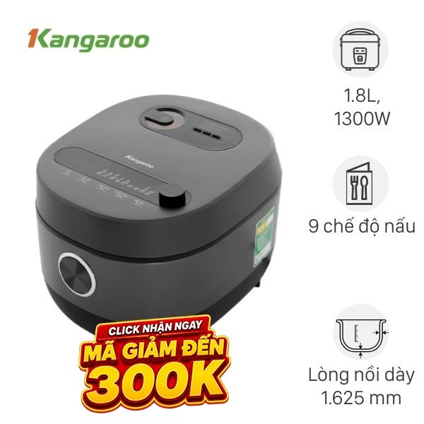 Nồi cơm điện cao tần Kangaroo 1.8 lít KG18RIH2