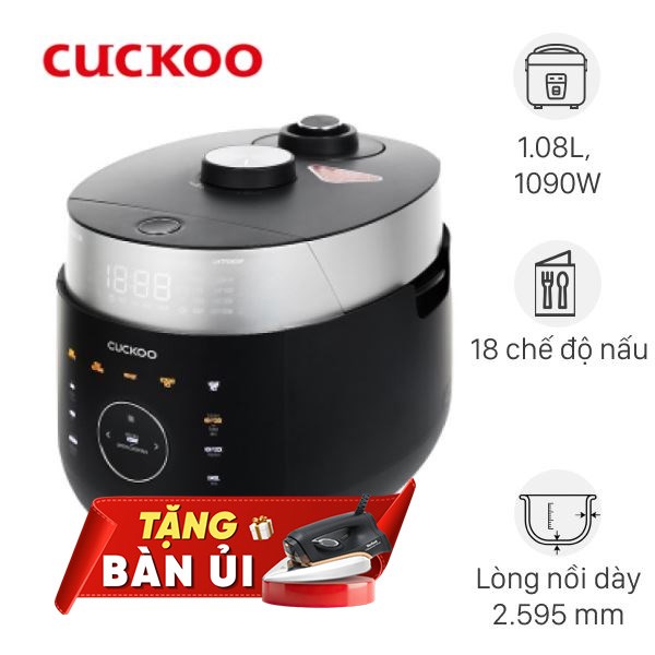 Nồi cơm áp suất cao tần Cuckoo 1.08 lít CRP-LHTR0609F/BKSIVNCV