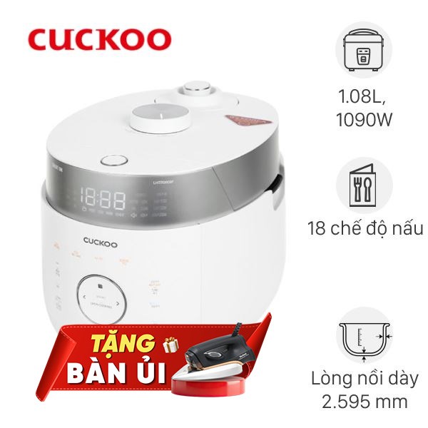Nồi cơm áp suất cao tần Cuckoo 1.08 lít CRP-LHTR0609F/WHSIVNCV