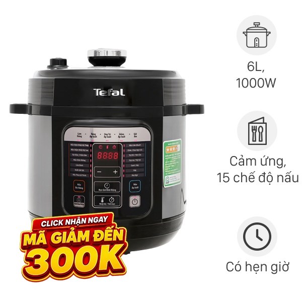 Nồi áp suất điện Tefal 6 lít CY601868