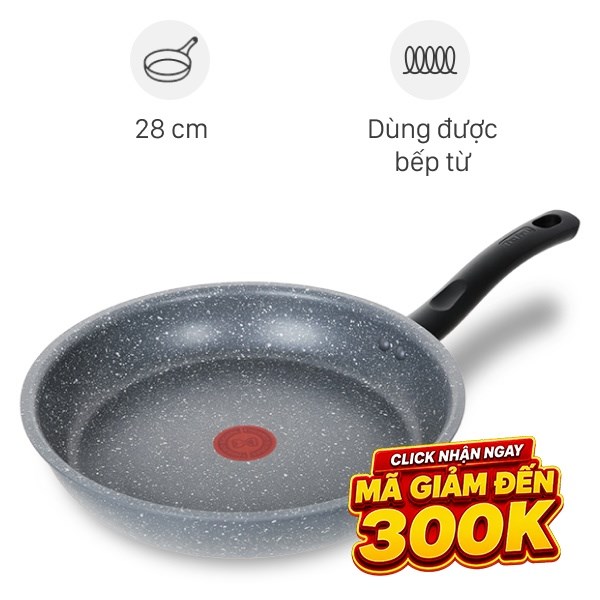 Chảo nhôm chống dính vân đá đáy từ Tefal G1340695