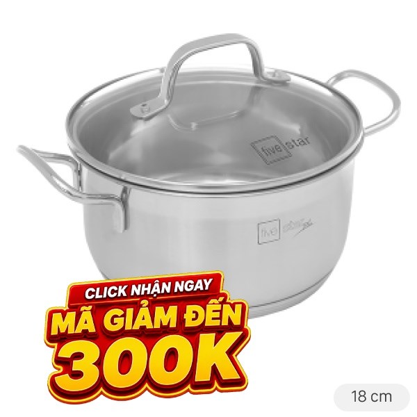 Nồi inox 3 đáy Fivestar N18-5DG 304