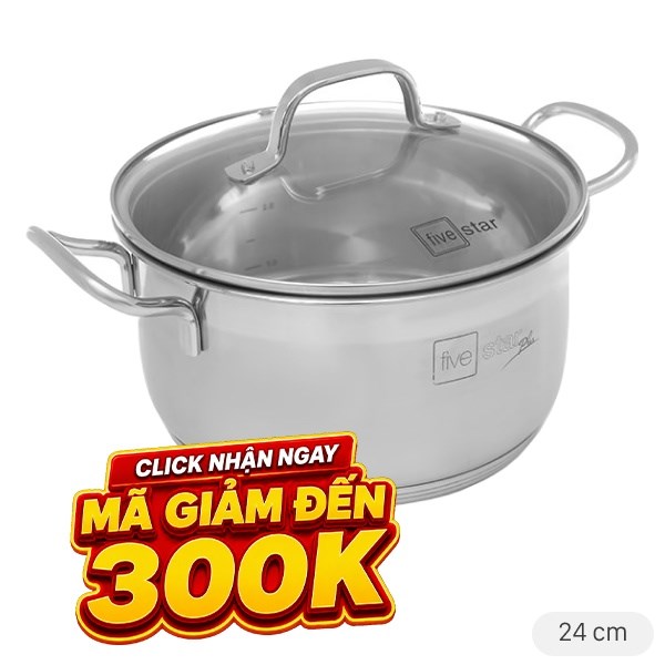 Nồi inox 3 đáy Fivestar N24-5DG 304