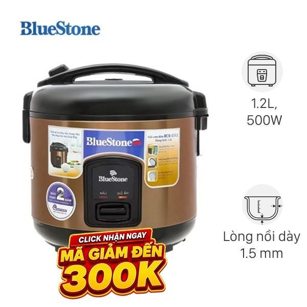 Nồi cơm nắp gài BlueStone 1.2 lít RCB-5512