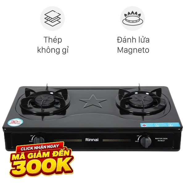 Bếp ga đôi Rinnai RV-MC27BE