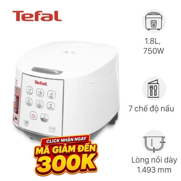 Nồi cơm điện tử Tefal 1.8 lít RK733168