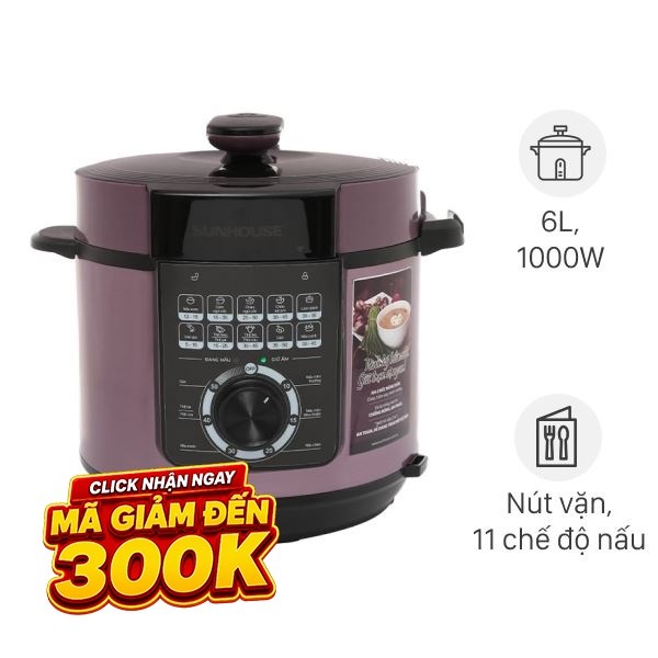 Nồi áp suất điện Sunhouse 6 lít SHD1657
