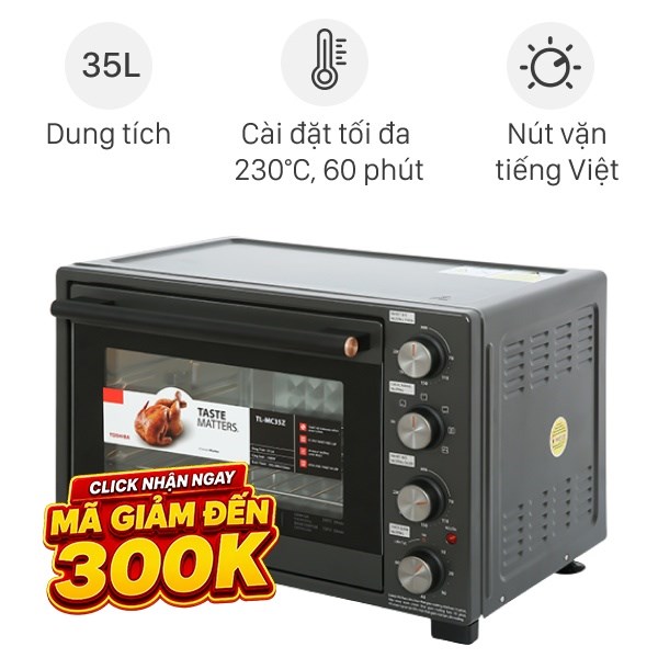 Lò nướng thùng Toshiba 1500W TL-MC35Z 35 lít