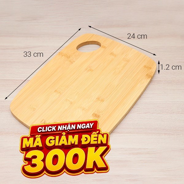 Thớt thái tre chữ nhật 33 x 24 cm Delites 19102401-3