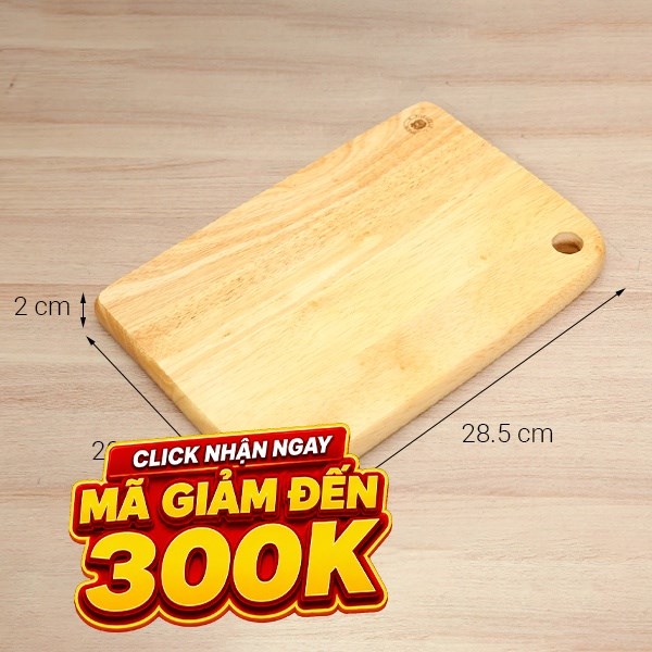 Thớt thái gỗ chữ nhật 28.5 x 20 cm Trường Sơn KA285