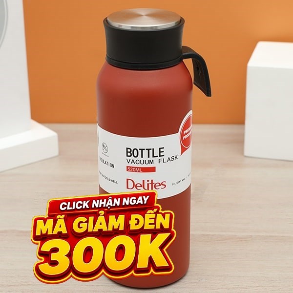 Bình giữ nhiệt nóng lạnh Inox 520 ml Delites K520BRL