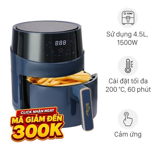 Nồi chiên không dầu Bear 4.5 lít QZG-A15T2