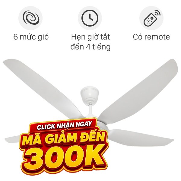 Quạt trần Kangaroo 5 cánh KG722DC 50W