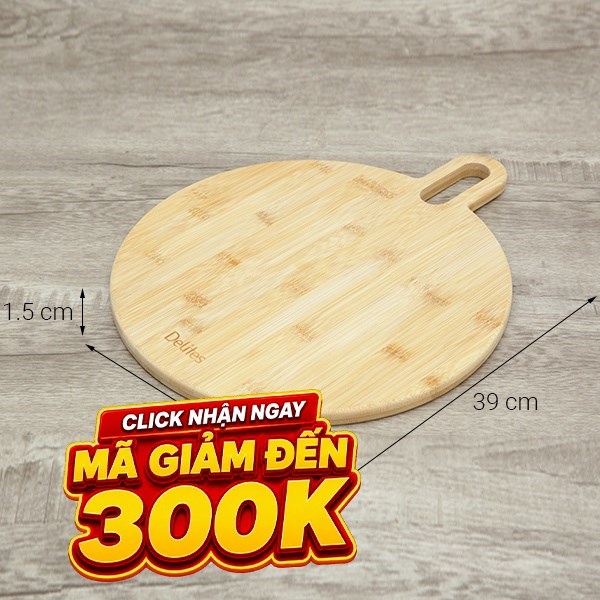 Thớt thái tre tròn 32 cm Delites BG21022
