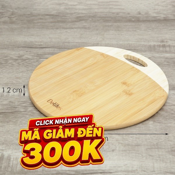 Thớt thái tre tròn 30 cm Delites BG20053