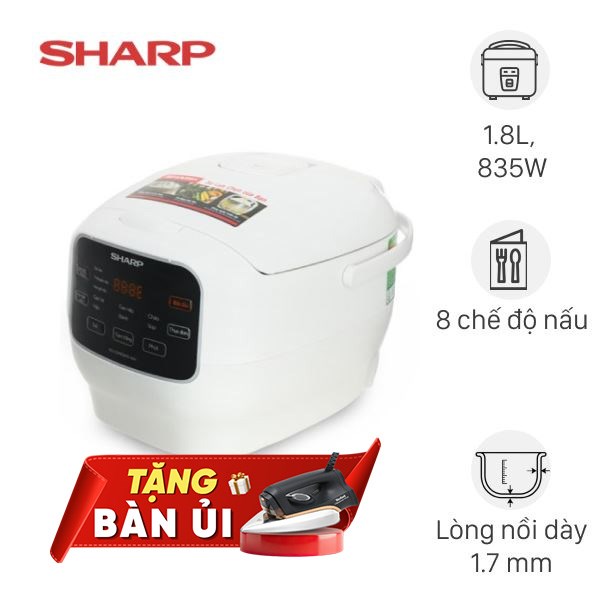 Nồi cơm điện tử Sharp 1.8 lít KS-COM183MV-WH