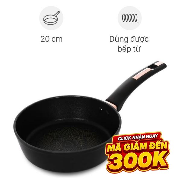 Chảo nhôm chống dính Ultra titanium đáy từ 20 cm Sunhouse ST20B