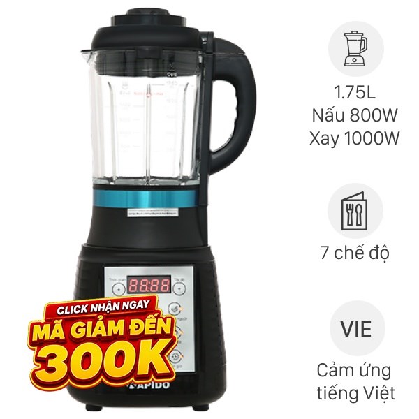 Máy làm sữa hạt đa năng Rapido RHB-1800D