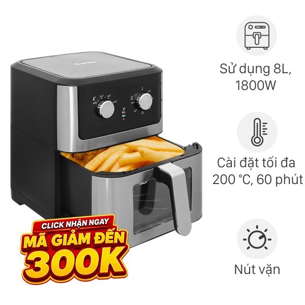 Nồi chiên không dầu Rapido RAF-8.0M 8 lít