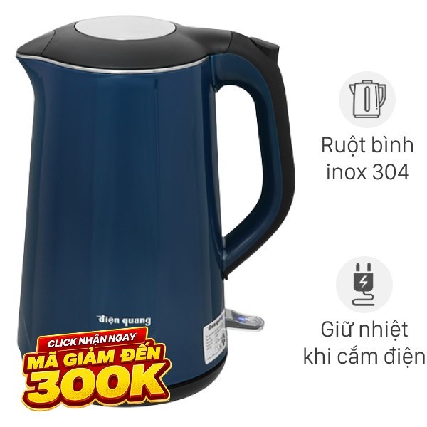Bình đun siêu tốc Điện Quang 1.5 lít ĐQ EKT09 1515 B KW