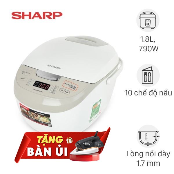 Nồi cơm điện tử Sharp 1.8 lít KS-COM191EV-WH