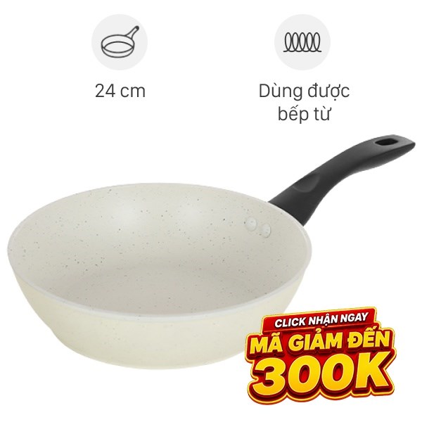 Chảo nhôm sâu chống dính vân đá đáy từ Green Cook GCP226-24IH