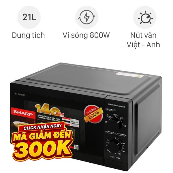 Lò vi sóng Sharp R-211TV-BK