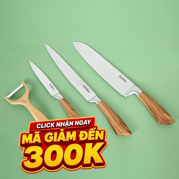 Bộ dao inox Delites LK2310-W