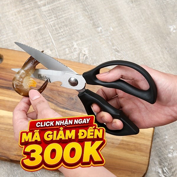 Kéo nhà bếp đa năng thép không gỉ 2Cr13 Delites SKI089