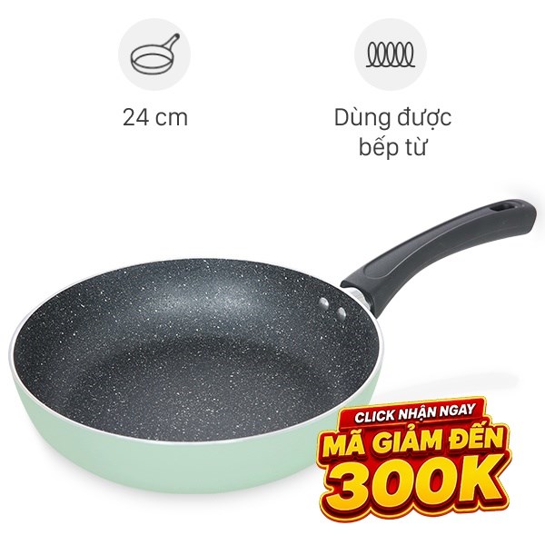 Chảo nhôm chống dính vân đá đáy từ Elmich Colosseum Y1 EL-3719