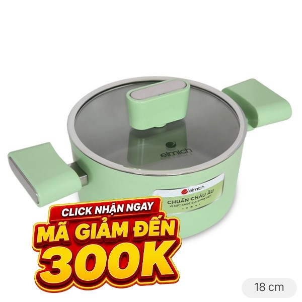 Nồi nhôm men sứ chống dính Elmich Hera II EL-5203GY18