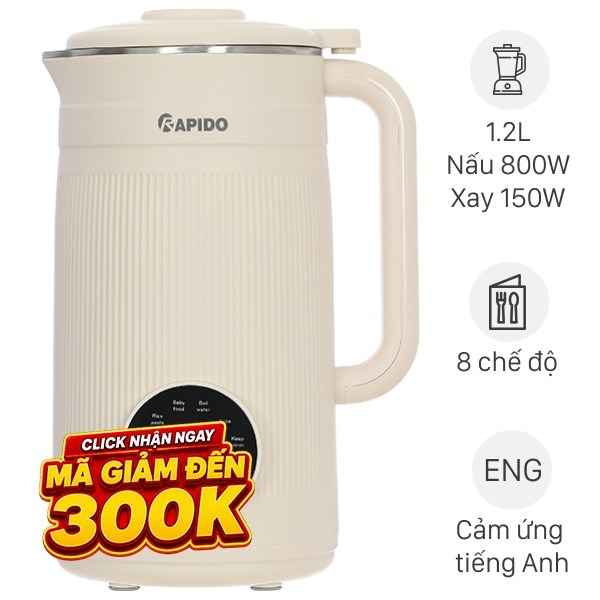 Máy làm sữa hạt đa năng Rapido RHB-800DM