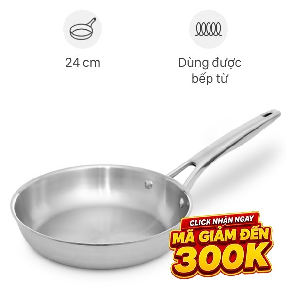 Chảo inox nguyên khối đáy từ Elmich Trimax EL-2838IN24
