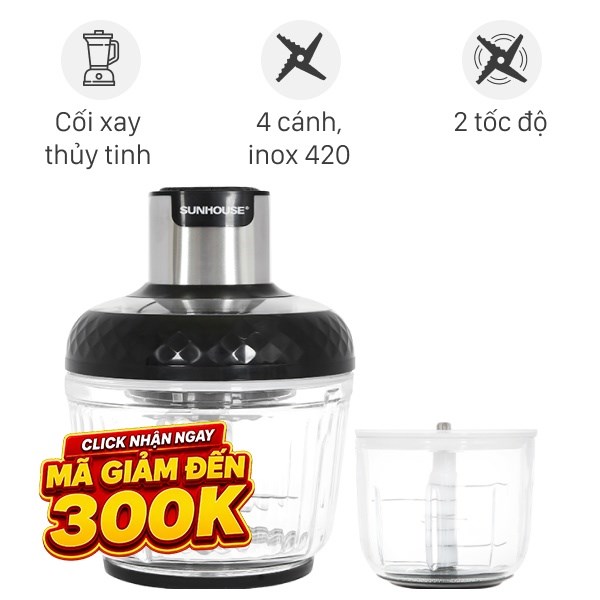 Máy xay thịt đa năng Sunhouse SHD5412 300W 2 lít/0.3 lít