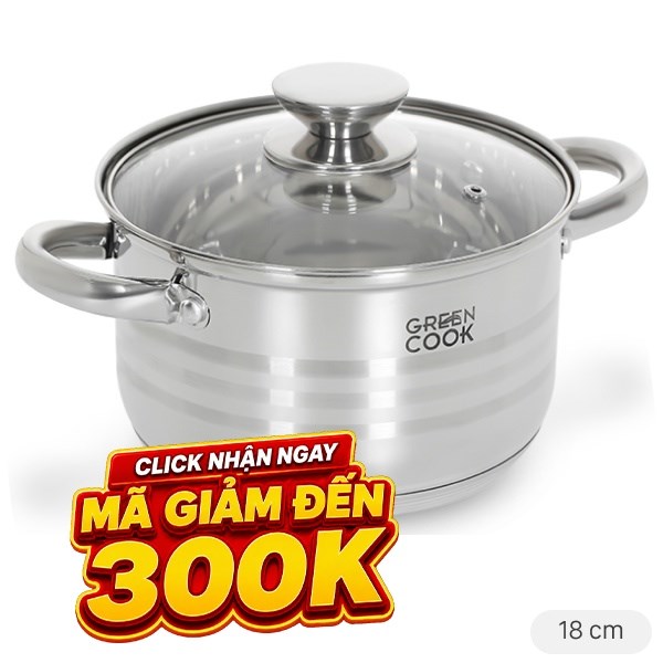 Nồi inox 5 đáy Green Cook GCS243-18IH