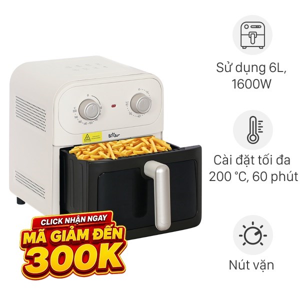 Nồi chiên không dầu Bear 6 lít BAF-P63W1