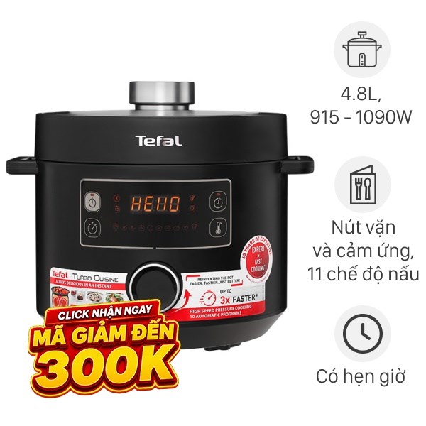Nồi áp suất điện Tefal 4.8 lít CY754830