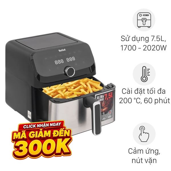 Nồi chiên không dầu Tefal 7.5 lít EY855D68
