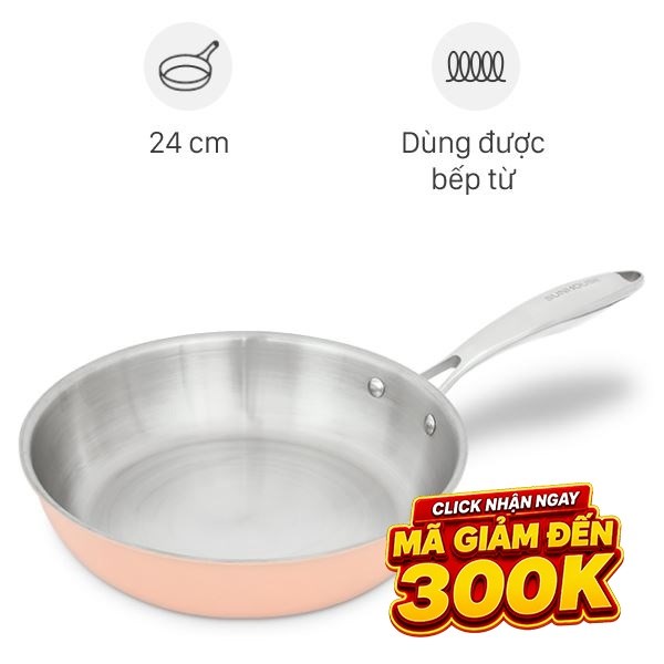 Chảo inox đáy từ Sunhouse IN24M6P