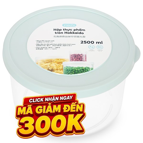 Hộp đựng thực phẩm nhựa Inochi Hokkaido HIN.HOTR.2500