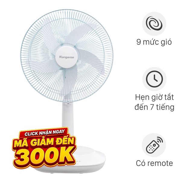 Quạt sạc điện Kangaroo  5 cánh KG748 24W