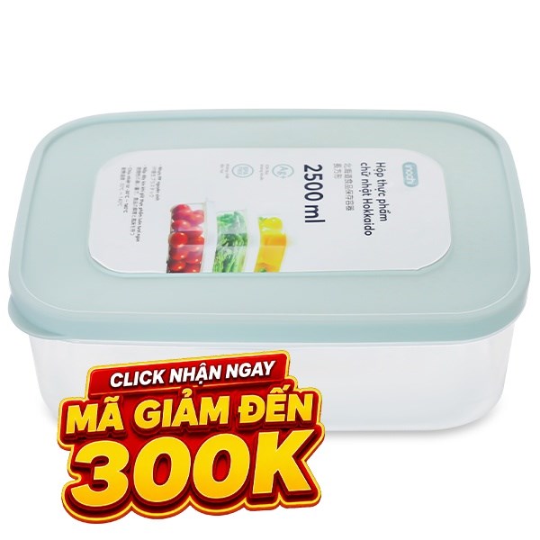 Hộp đựng thực phẩm nhựa Inochi Hokkaido HIN.HOCN.2500ZZ1
