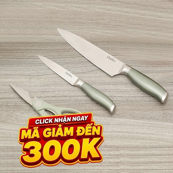 Bộ dao kéo inox Delites LK-2431