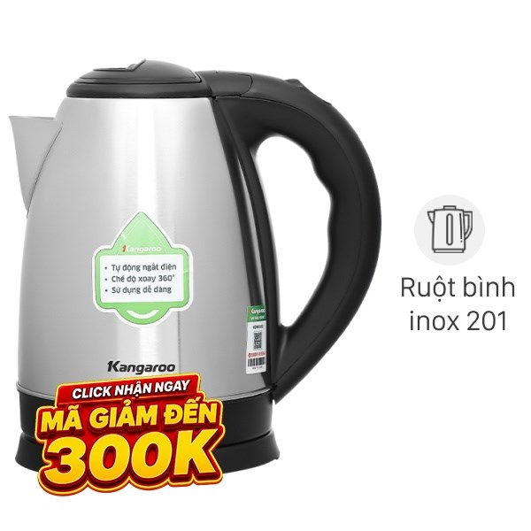 Bình đun siêu tốc Kangaroo 1.8 lít KGWK18I2